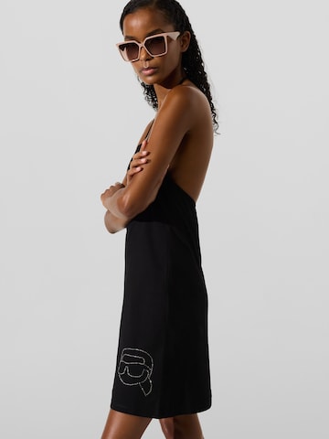 Karl Lagerfeld Plážové šaty 'IKON RHINESTONE ' – černá
