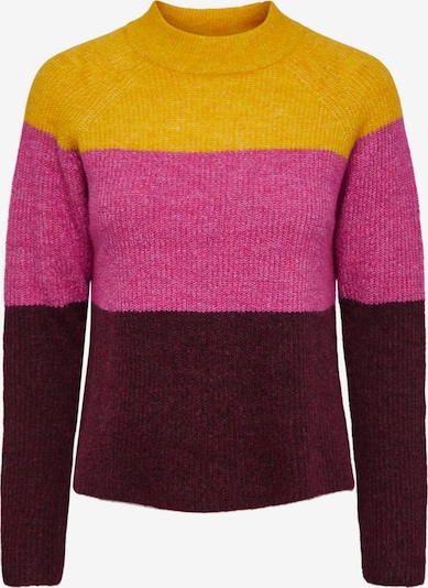 PIECES Sweter 'Ellen' w kolorze szafranowy / jeżyna / nakrapiany różm, Podgląd produktu