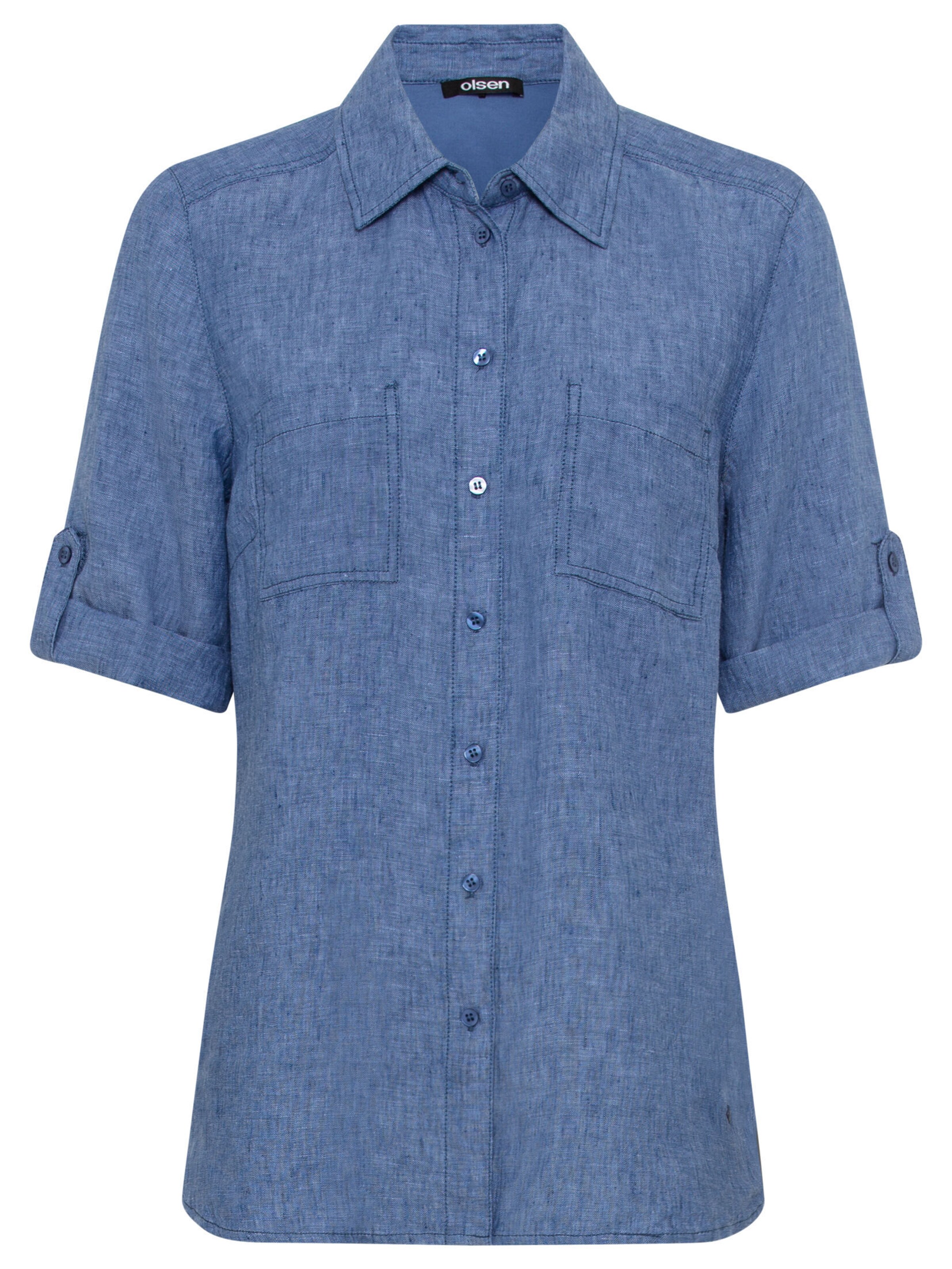 Olsen Bluse in Blau: Vorderseite