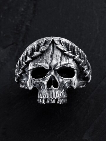 REYTEL Δαχτυλίδι 'SKULL IN A WREATH' σε ασημί
