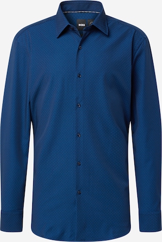 BOSS Black Slim fit Button Up Shirt 'HANK' in Blue: front