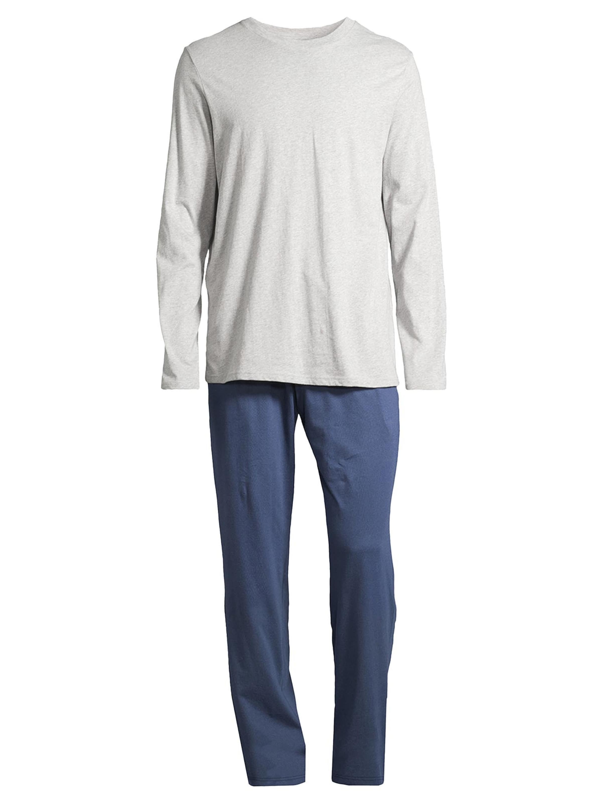 SCHIESSER Pyjama lang 'Night & Home' in Blauw: voorkant