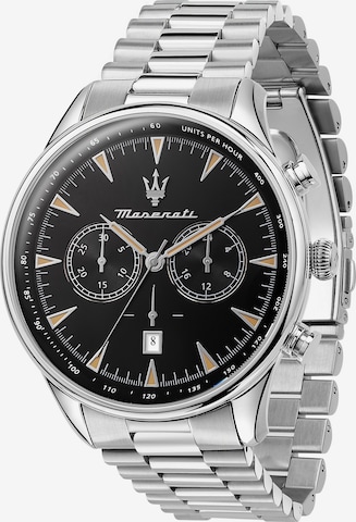 sidabrinė Maserati Analoginis (įprasto dizaino) laikrodis: priekis