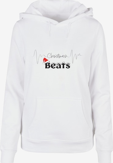Merchcode Sweatshirt 'Christmas beats' in grau / rot / schwarz / weiß, Produktansicht