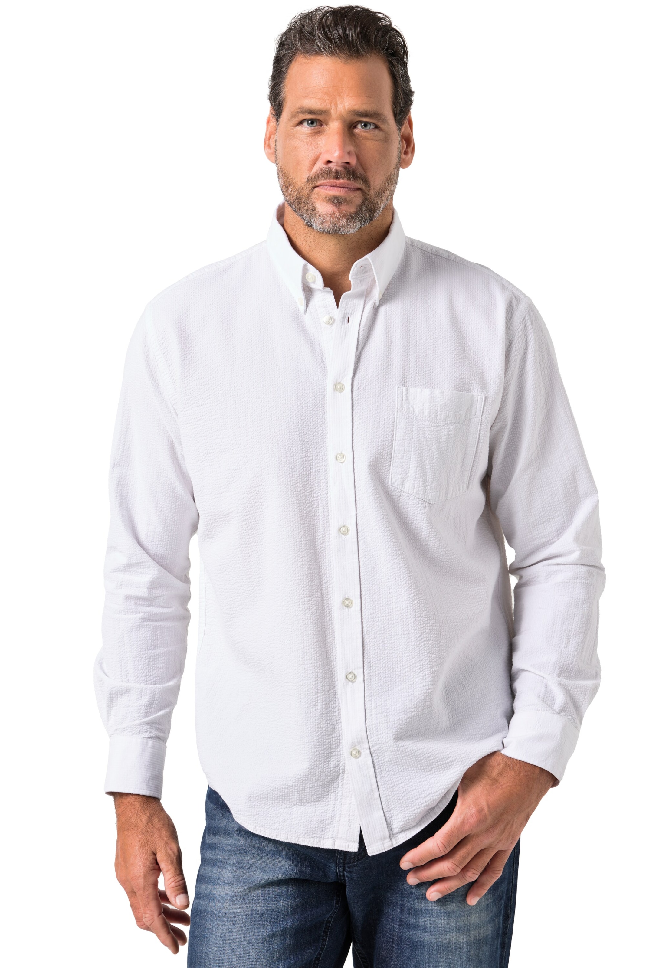 JP1880 Regular fit Overhemd in Wit: voorkant