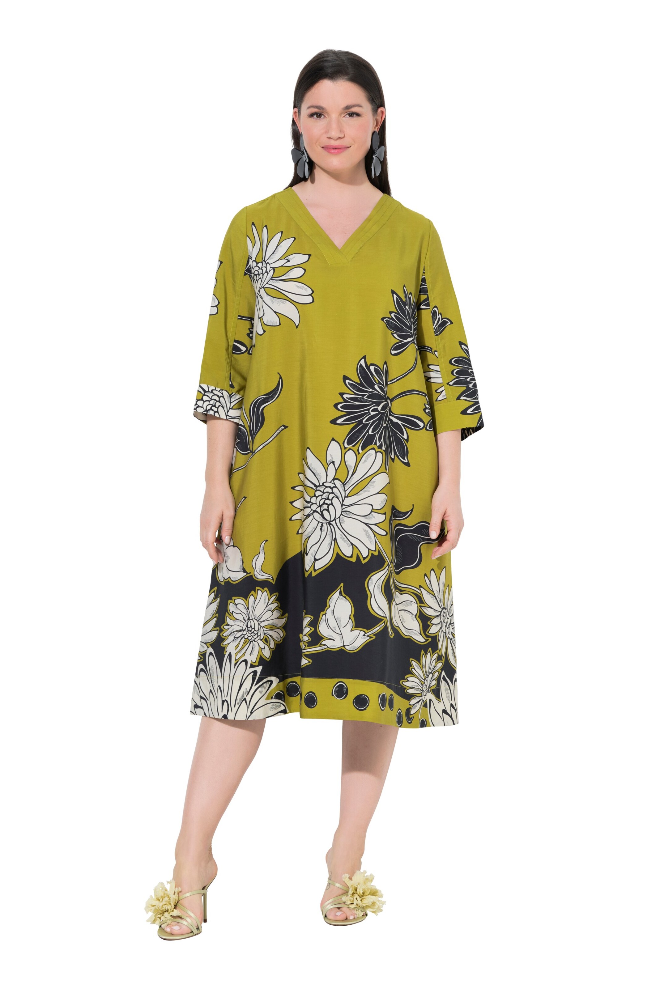 Ulla Popken Jurk in Groen: voorkant