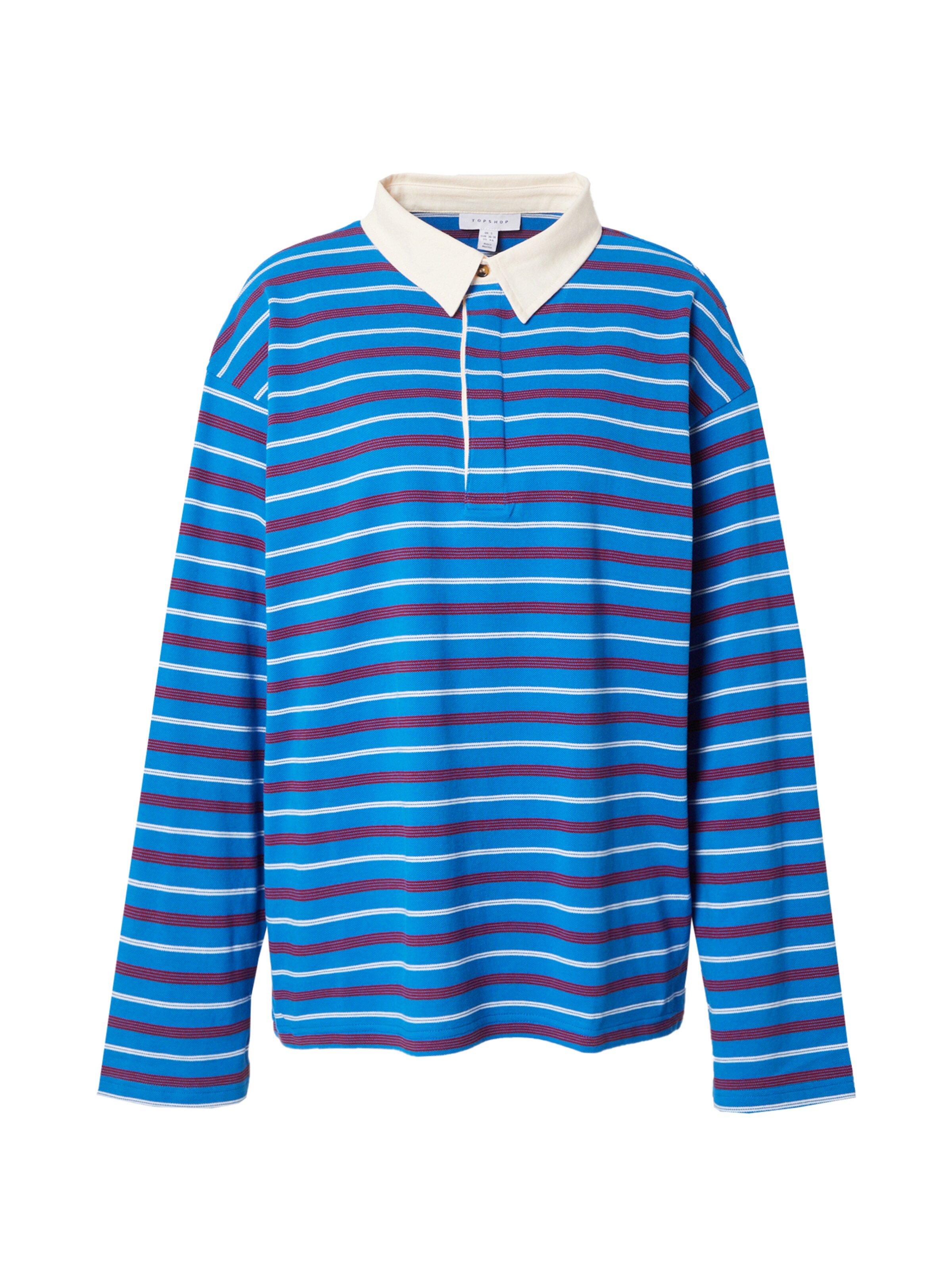 TOPSHOP Μπλουζάκι σε μπλε / βουργουνδί / λευκό, Άποψη προϊόντος