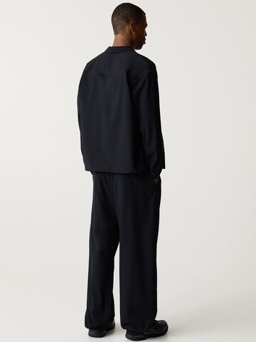 Pull&Bear Wide Leg Hose in Blau