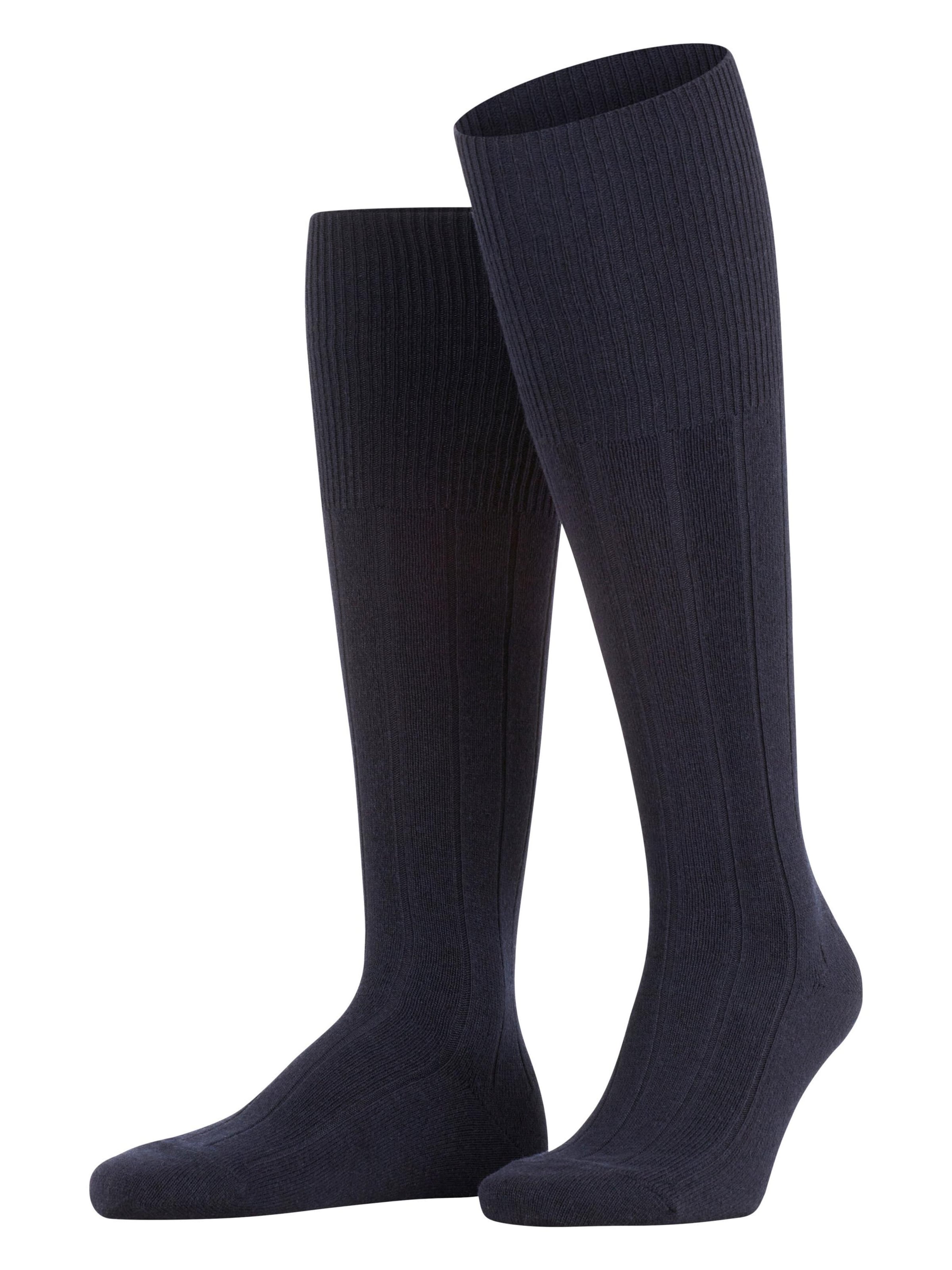 FALKE Knee High Socks 'Lhasa Rib' in Blue: front