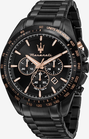 Maserati Analoog horloge 'TRAGUARDO' in Zwart: voorkant