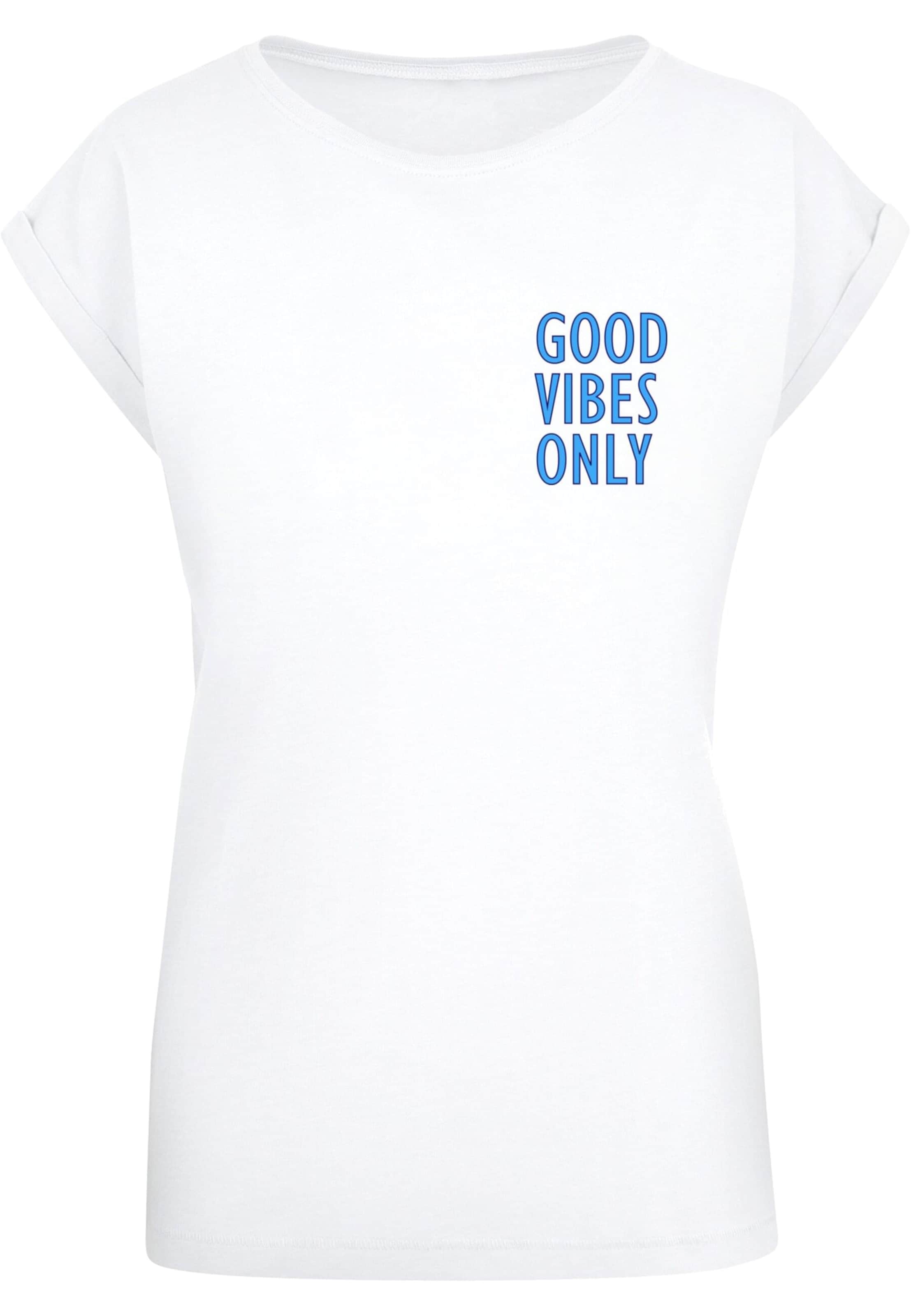 Merchcode T-Shirt 'Good Vibes Only' in Weiß: Vorderseite