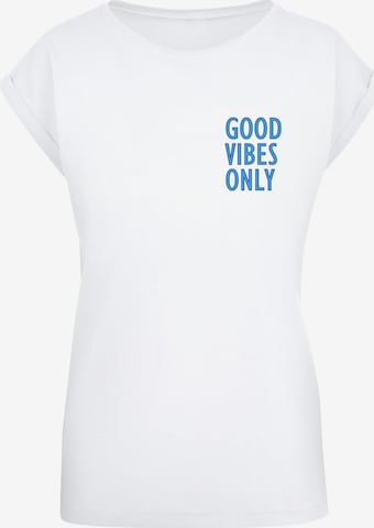 Merchcode Shirt 'Good Vibes Only' in White: front