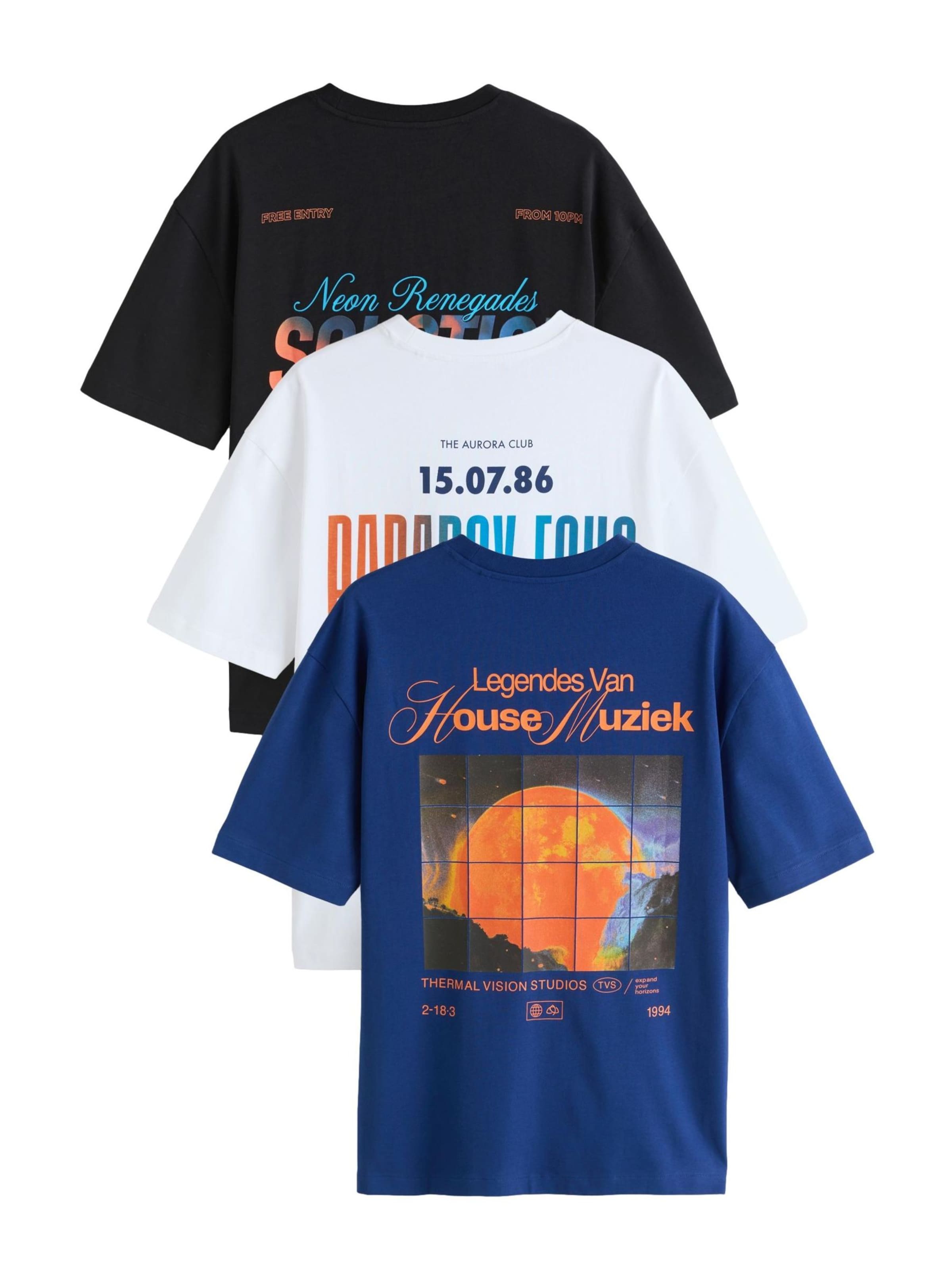 Next Футболка в Синий / Черный / Белый, Обзор товара