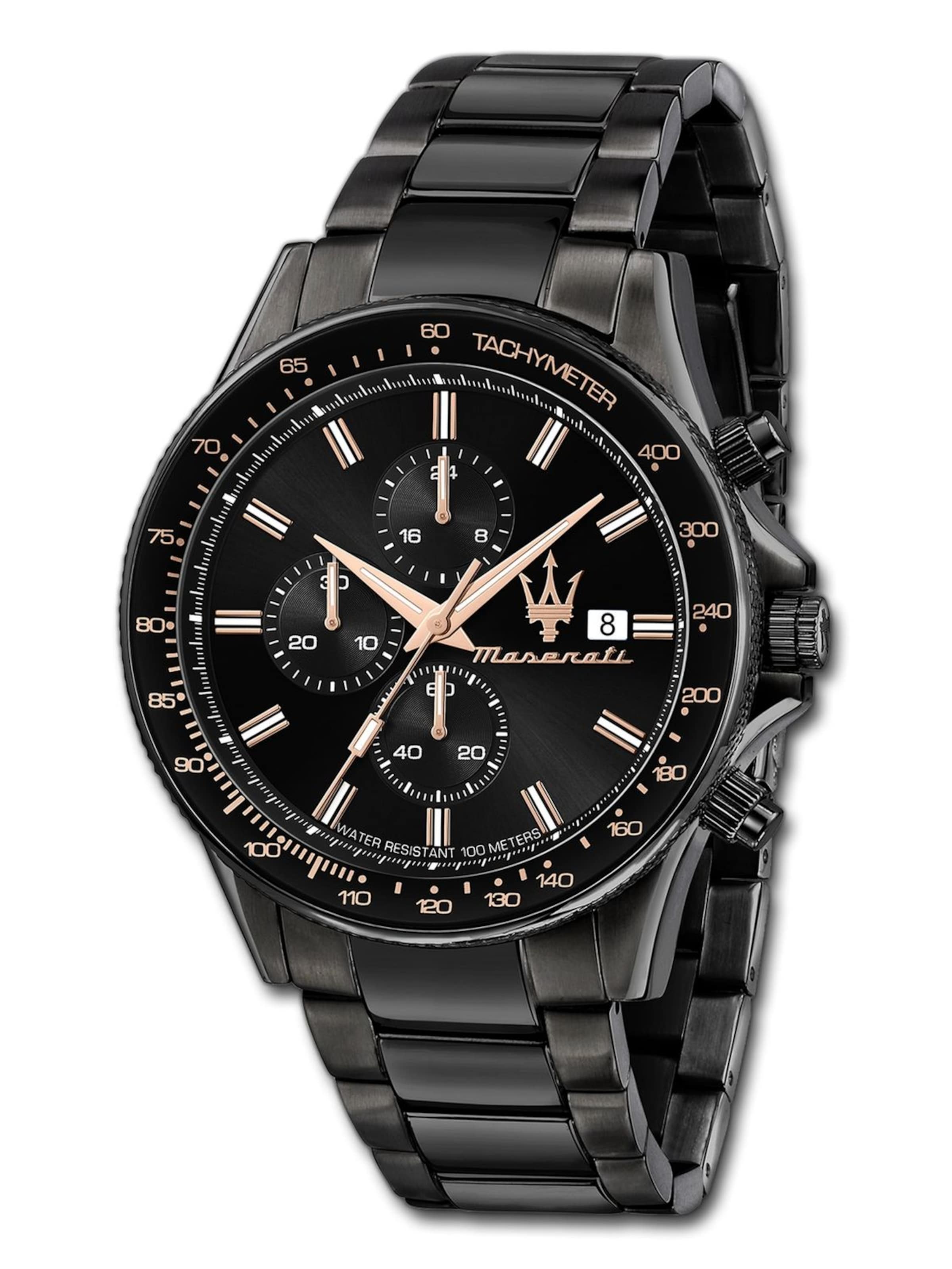 Maserati Analoog horloge in Zwart: voorkant