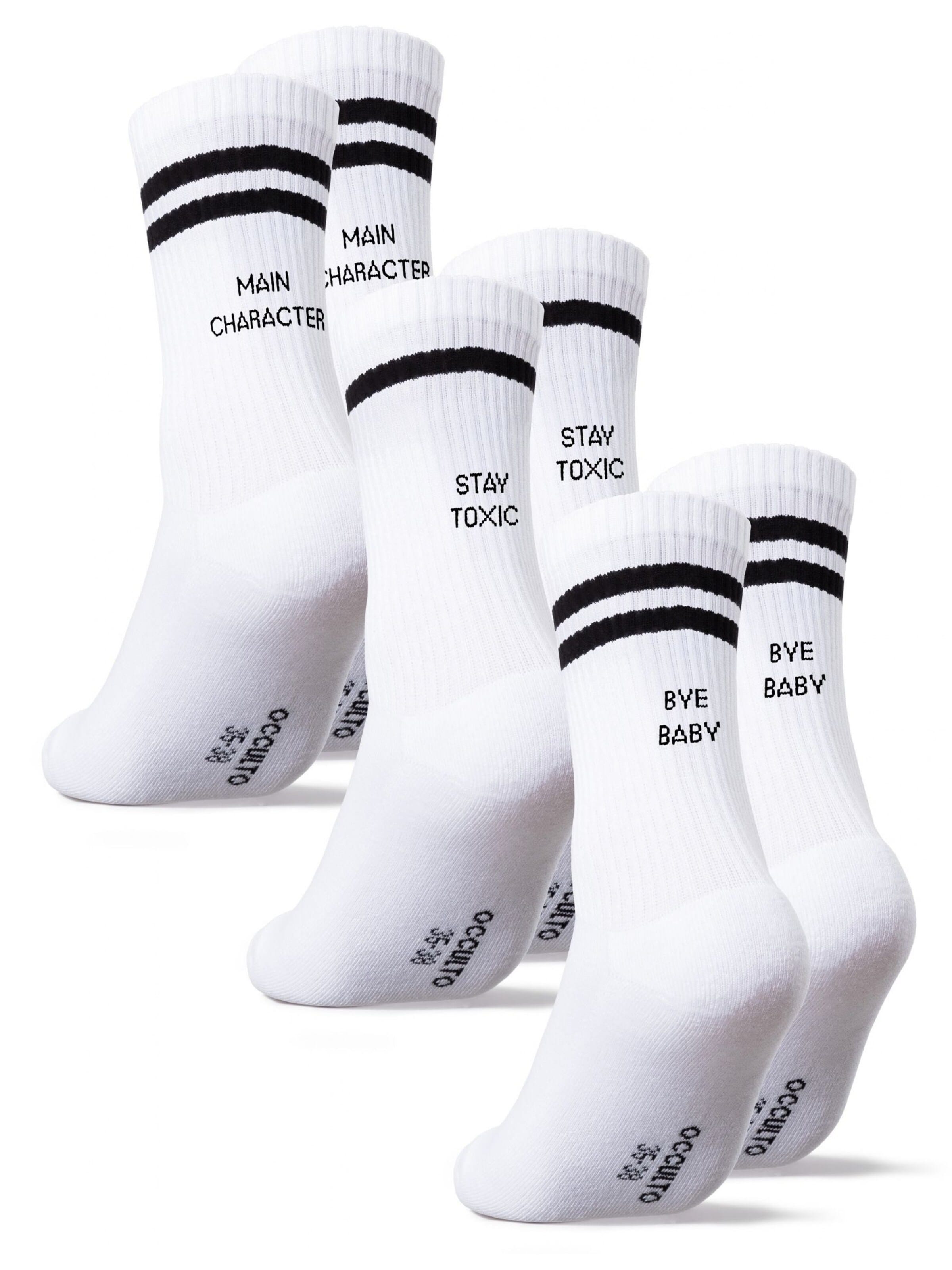 Occulto Sportsocken 'Leo'‌‌ in Weiß: Vorderseite