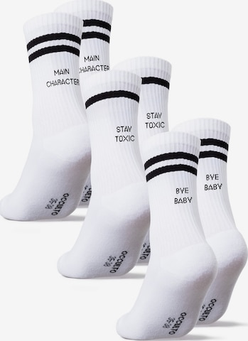 Occulto Sportsocken 'Leo' in Weiß: Vorderseite