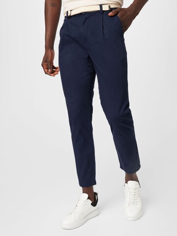 TOM TAILOR DENIM Regular Pleat-front trousers in Blue: front