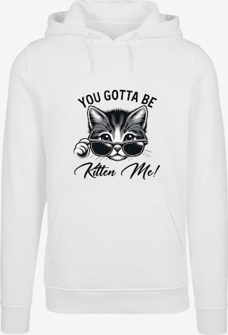 Pull-over 'Kätzchen You Gotta Be Kitten Me!' F4NT4STIC en blanc : devant