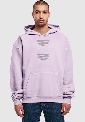 Sweat-shirt 'Abstract Waves' Merchcode en violet : devant