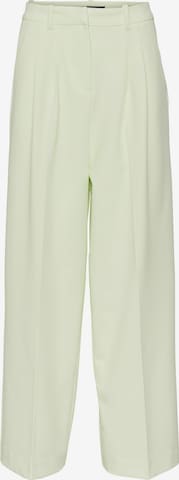 Vero Moda Collab Wide leg Bandplooibroek 'Milena' in Groen: voorkant