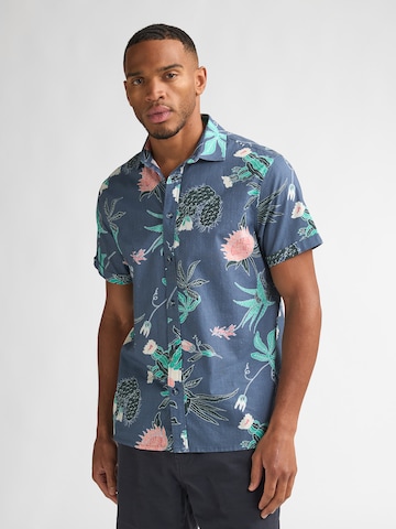 Petrol Industries Regular fit Overhemd in Blauw: voorkant