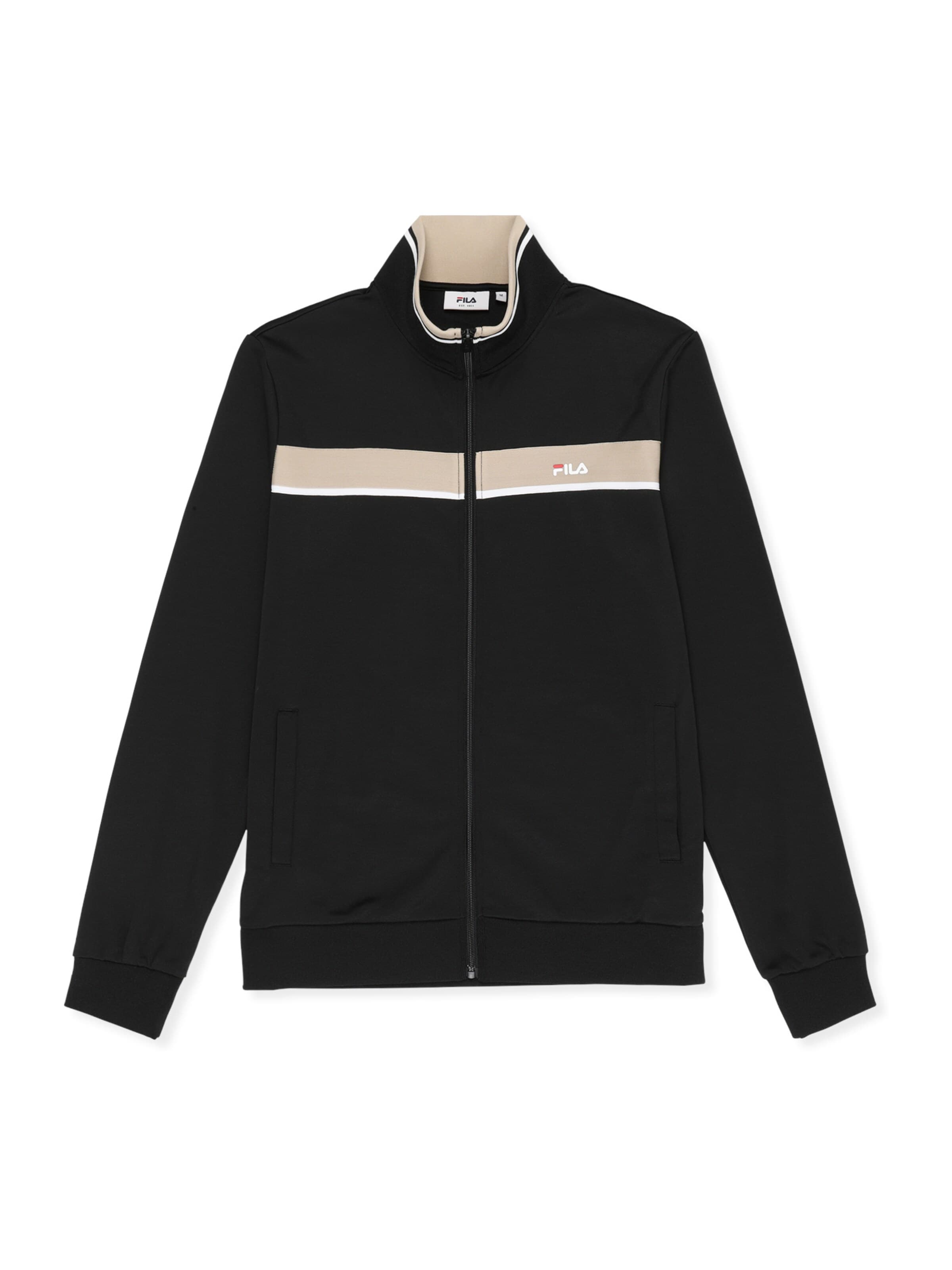 FILA - Sudadera con cremallera 'SAGANO regular taped track jacket' en negro