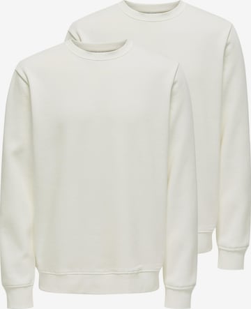 Only & Sons Sweatshirt 'Connor' in White: front