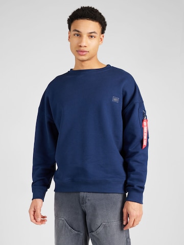 ALPHA INDUSTRIES Sweatshirt 'Essentials' in Blauw: voorkant