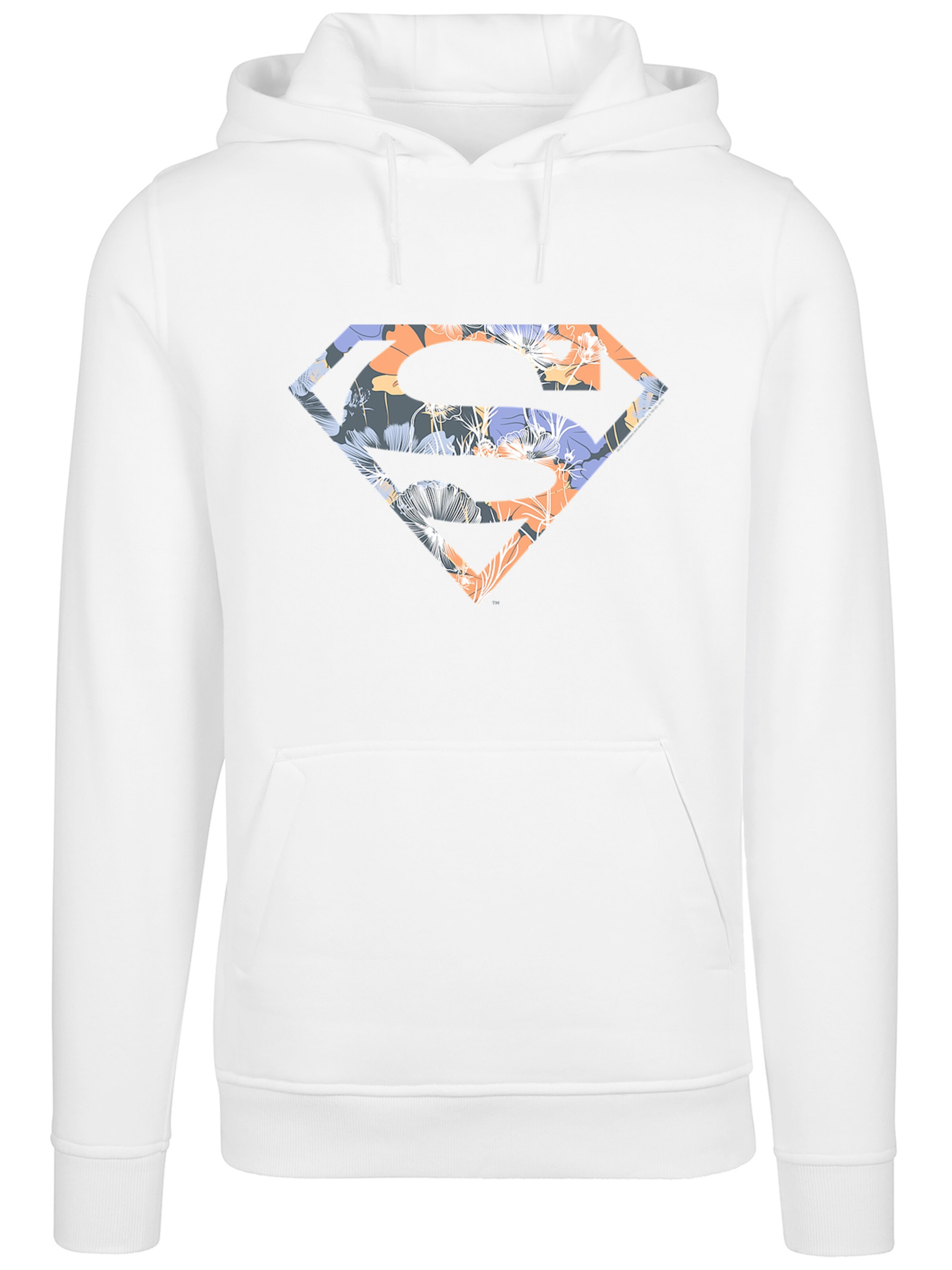 Felpa 'DC Comics Superman Floral Logo 2' di F4NT4STIC in bianco: frontale