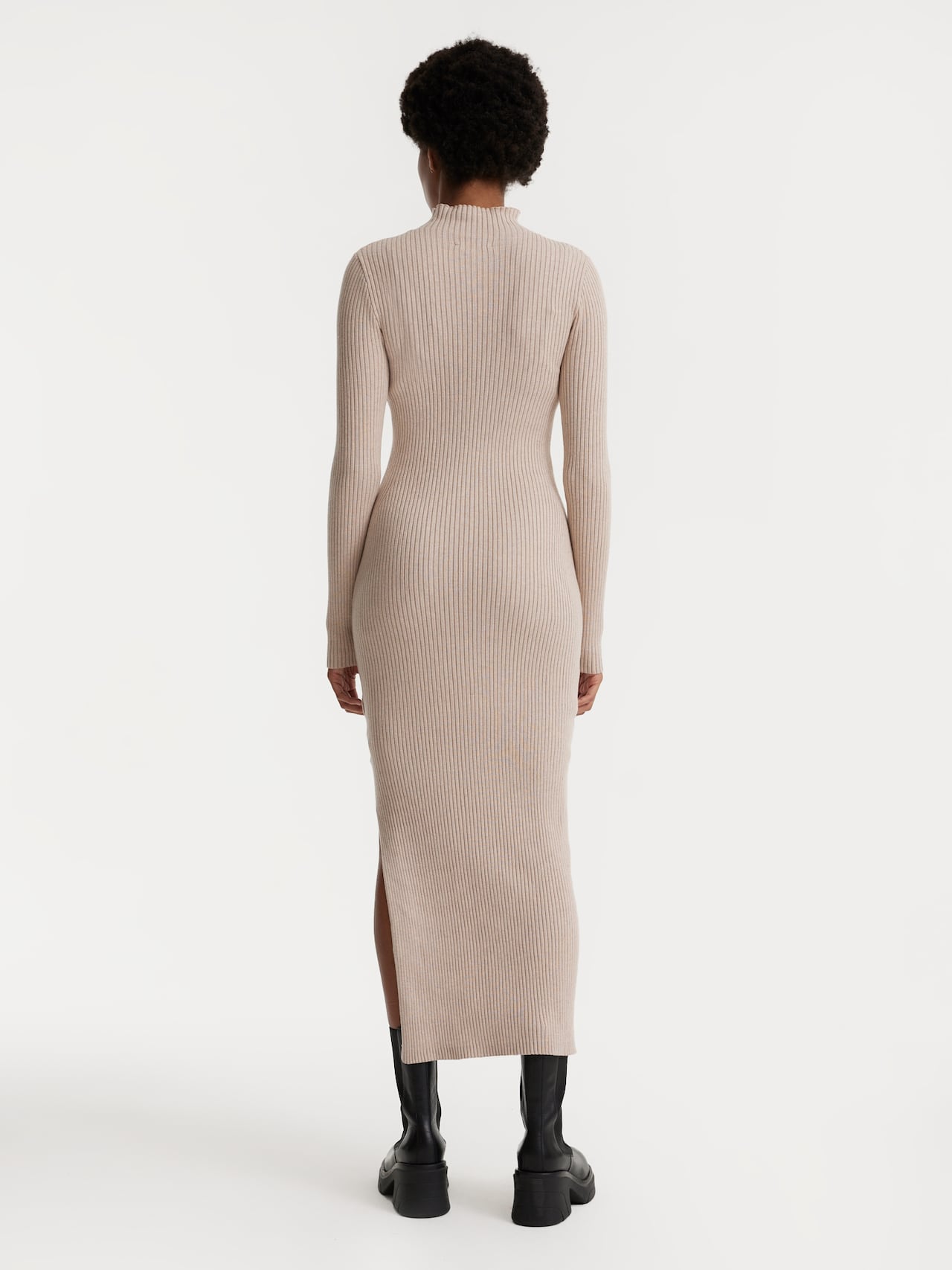 EDITED Kjole 'CETTINA' beige-meleret