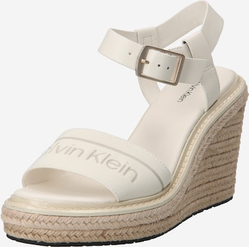 Calvin Klein Sandalen met riem in Wit: voorkant