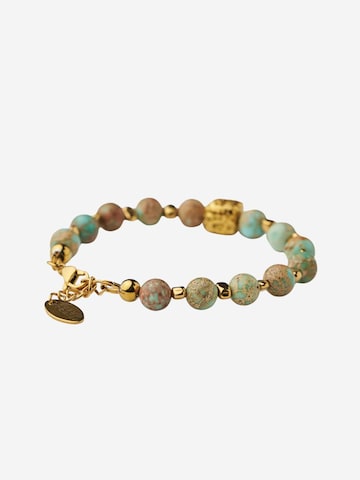 Braccialetto 'Gold Cube Turquoise Bracelet' di THE GEM STORIES JEWELRY in blu: frontale