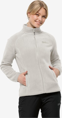 JACK WOLFSKIN Athletic Fleece Jacket 'Moonrise' in Grey