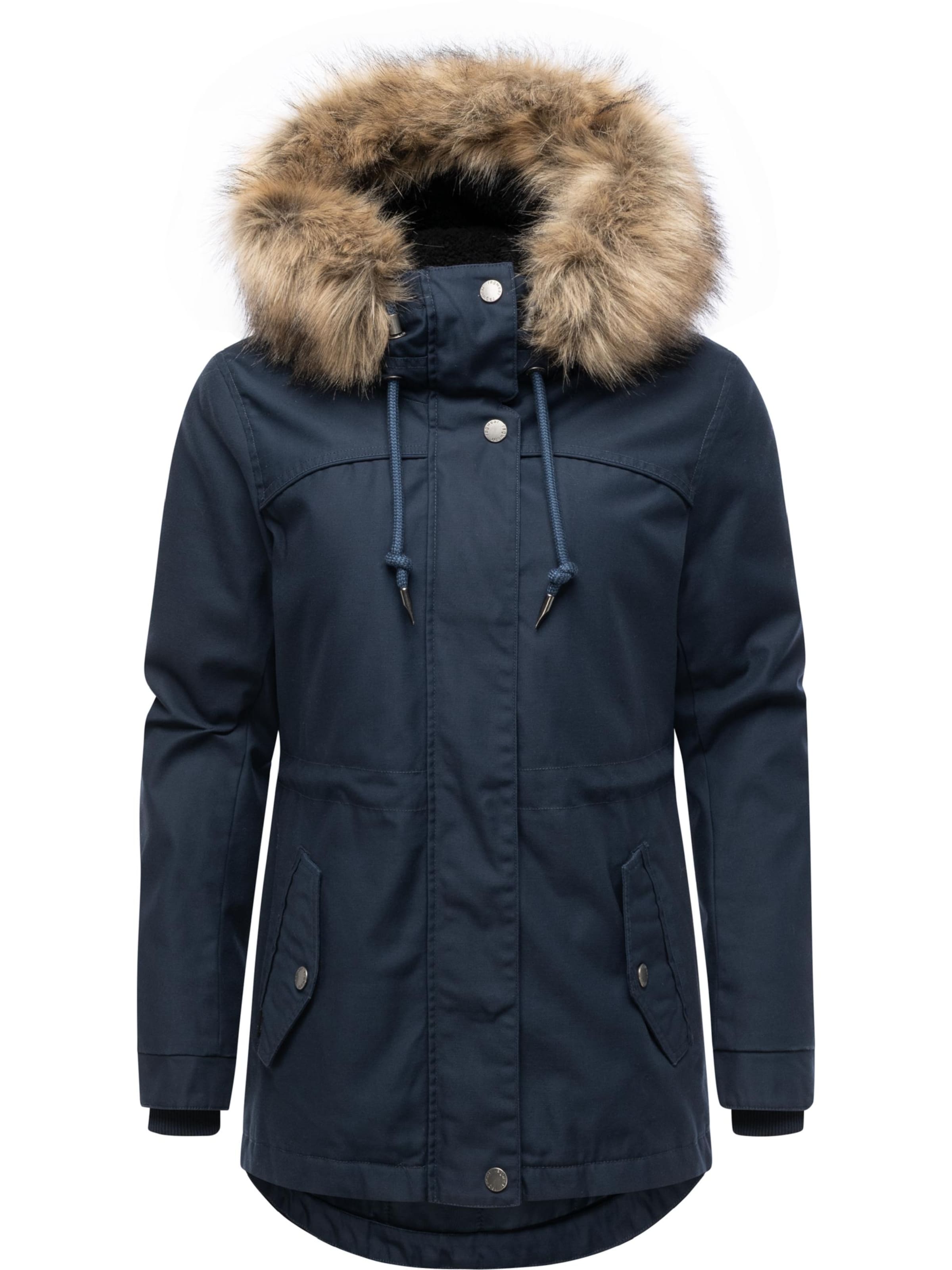 Ragwear Talviparka 'Tawny Short' värissä sininen: etupuoli