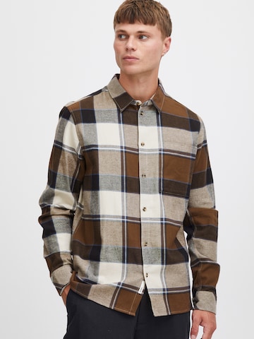!Solid Regular fit Button Up Shirt 'Holger' in Brown: front