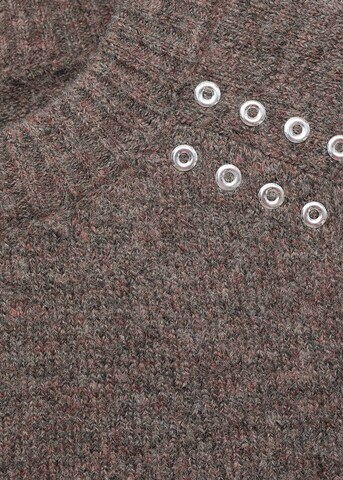 MANGO TEEN Sweater 'Eyelet' in Brown