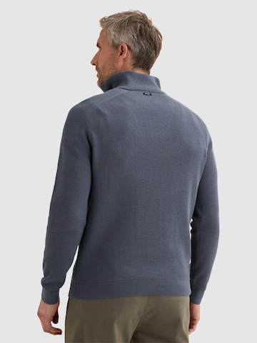Pullover 'Pullover with half-zip and allover rib texture' di VANGUARD in blu