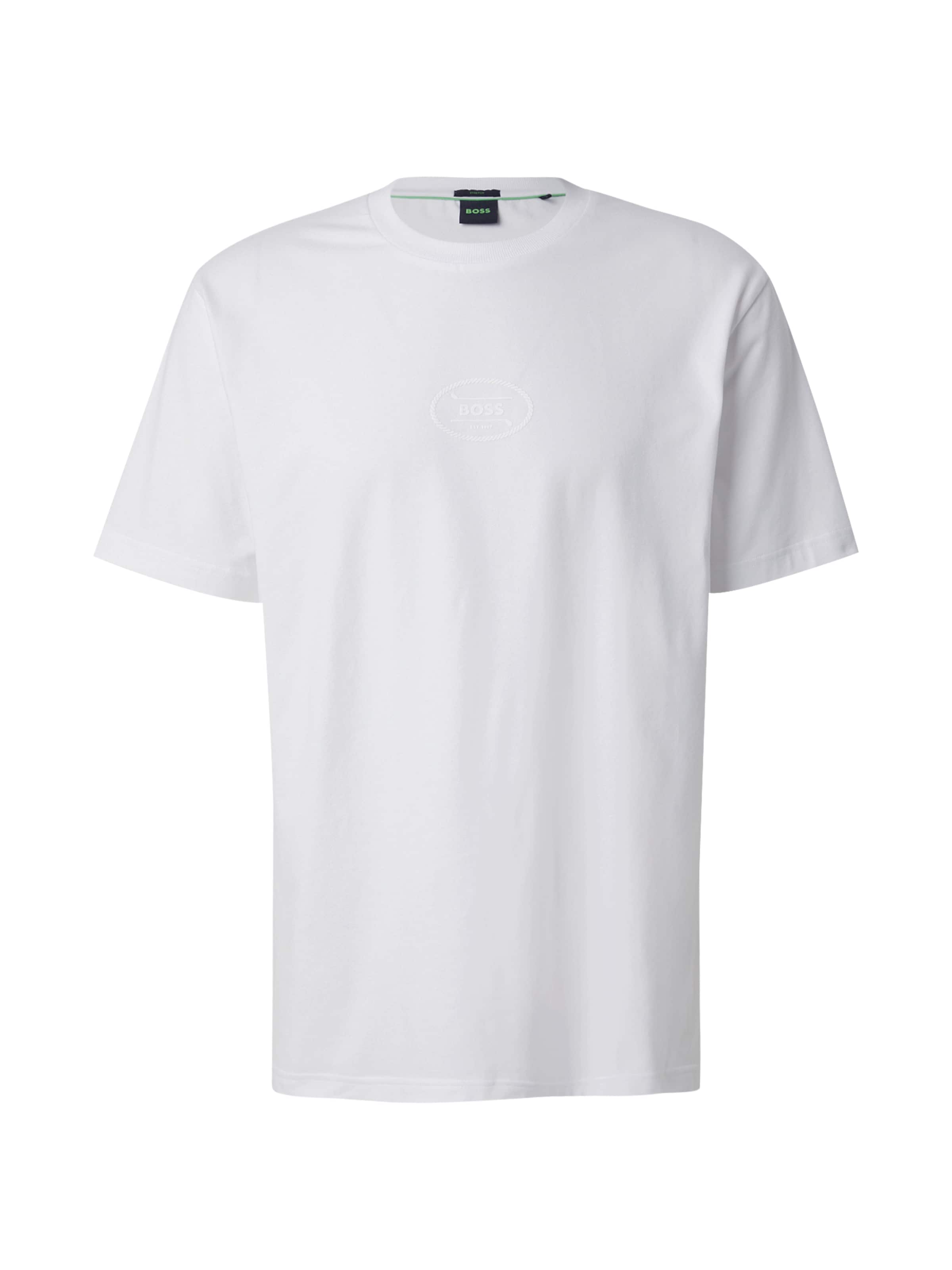 BOSS - Camiseta funcional 'Hole19' en blanco: frente