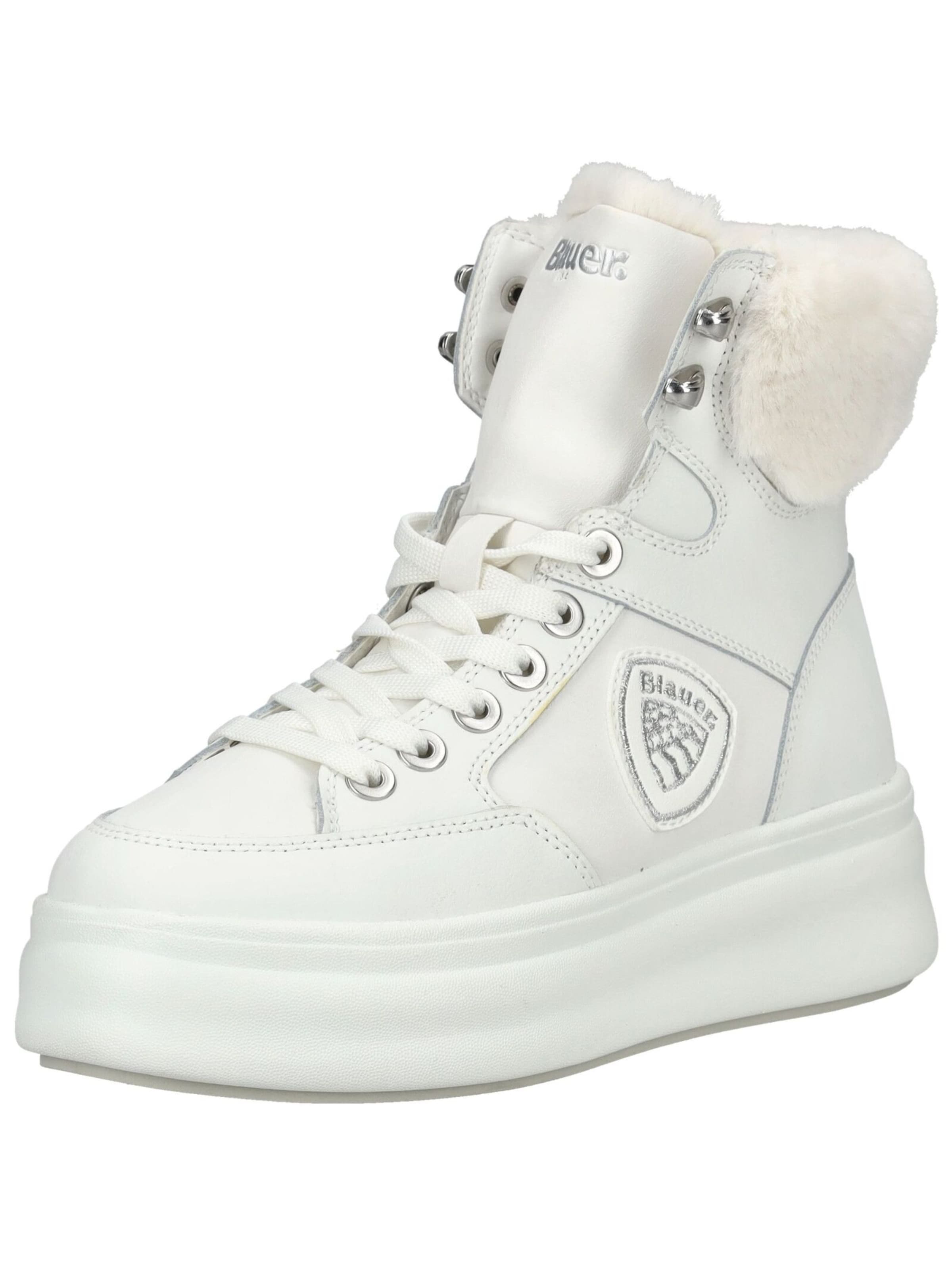 Stivaletto stringato di Blauer.USA in bianco: frontale