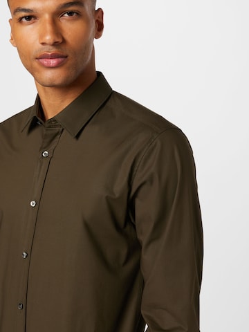 HUGO Red Slim fit Button Up Shirt 'Elisha' in Green