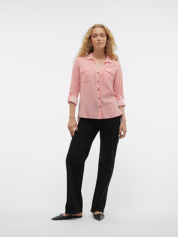 VERO MODA Bluse 'BUMPY' i rød