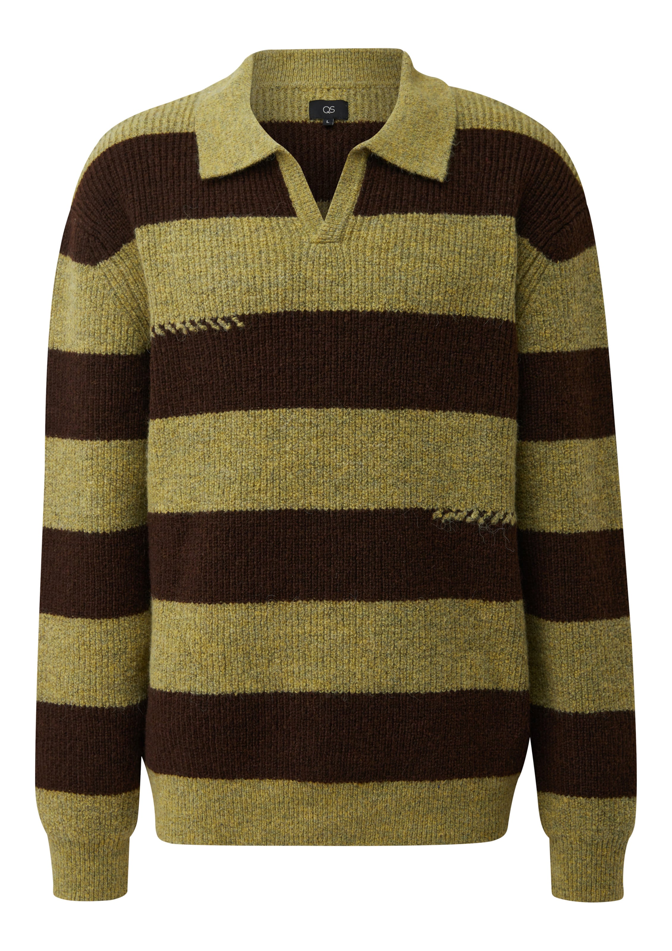 QS Pull-over ' ' en L en marron / vert, Vue avec produit