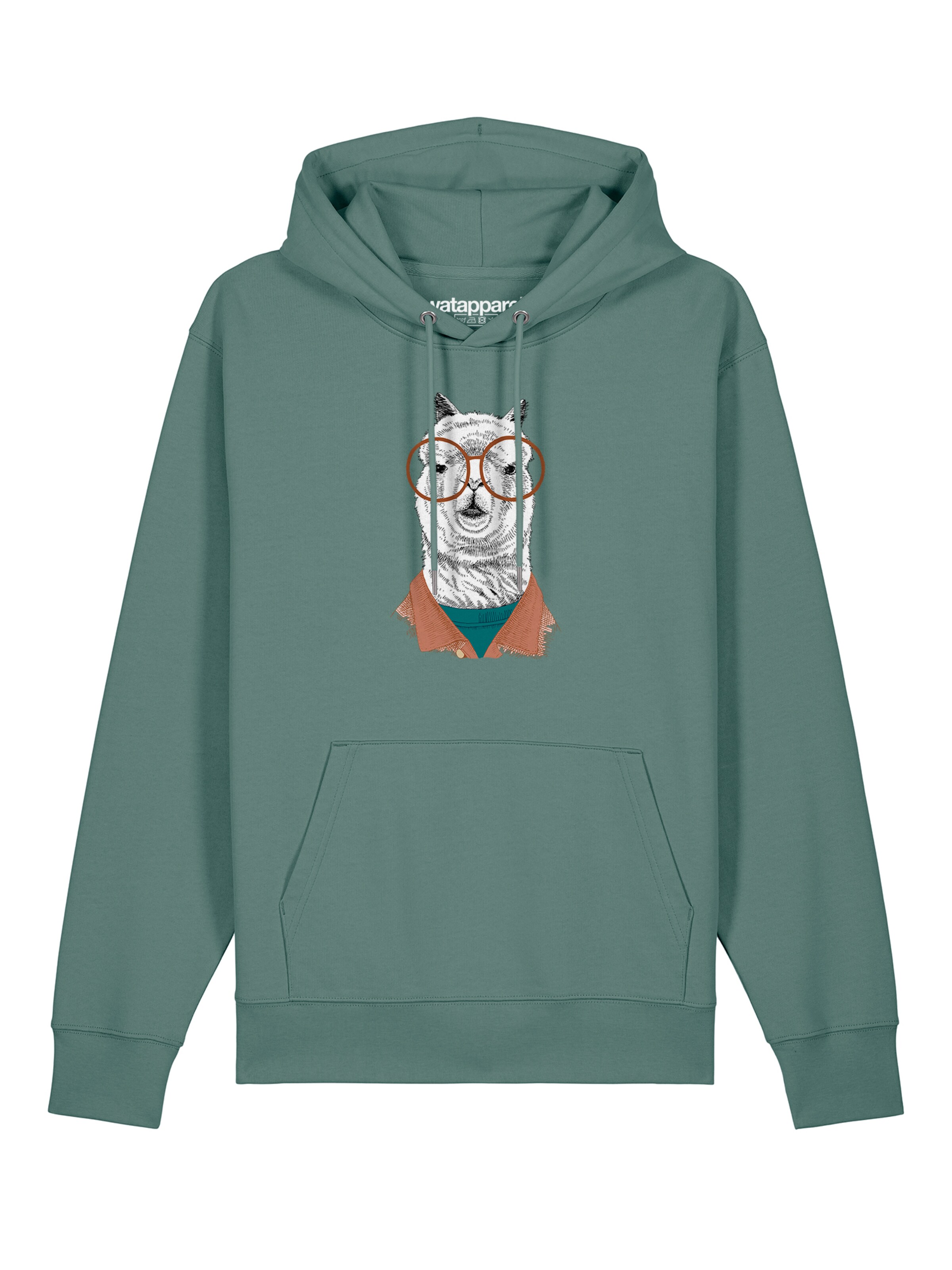 Sweat-shirt ' Lama ' Watapparel en vert : devant