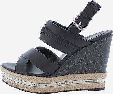 U.S. POLO ASSN. Sandale in Schwarz: Vorderseite