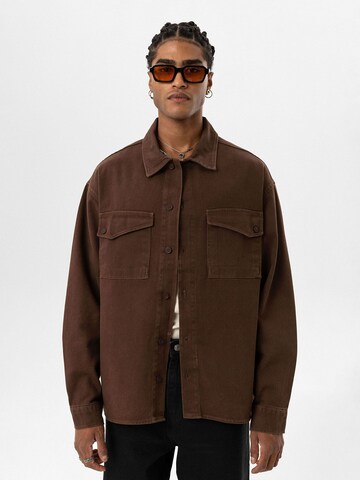 Dandalo Comfort fit Overhemd in Bruin: voorkant