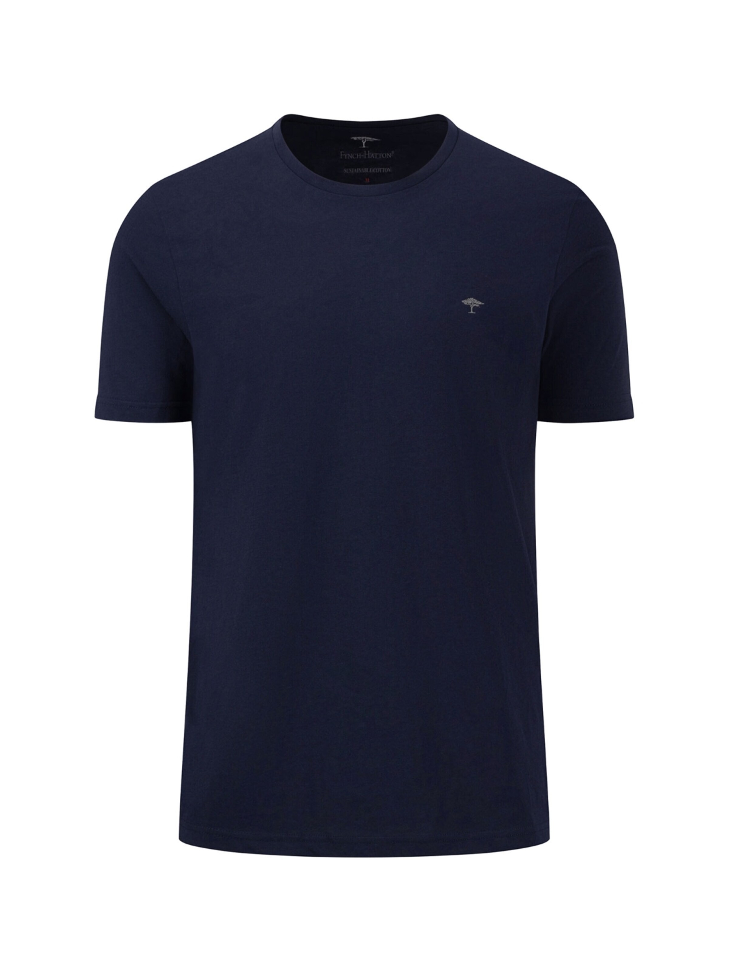 Fynch Hatton Shirt 'T-Shirt, Basic Dunkelblau' in Blau: Vorderseite