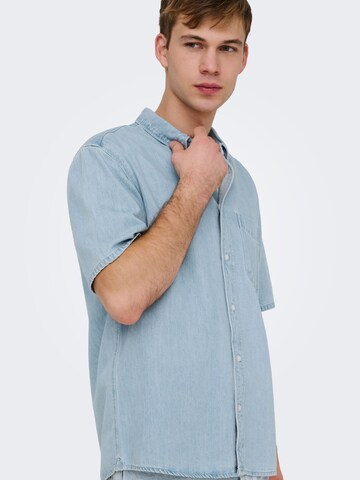 Only & Sons Regular Fit Hemd 'ONSOrson' in Blau