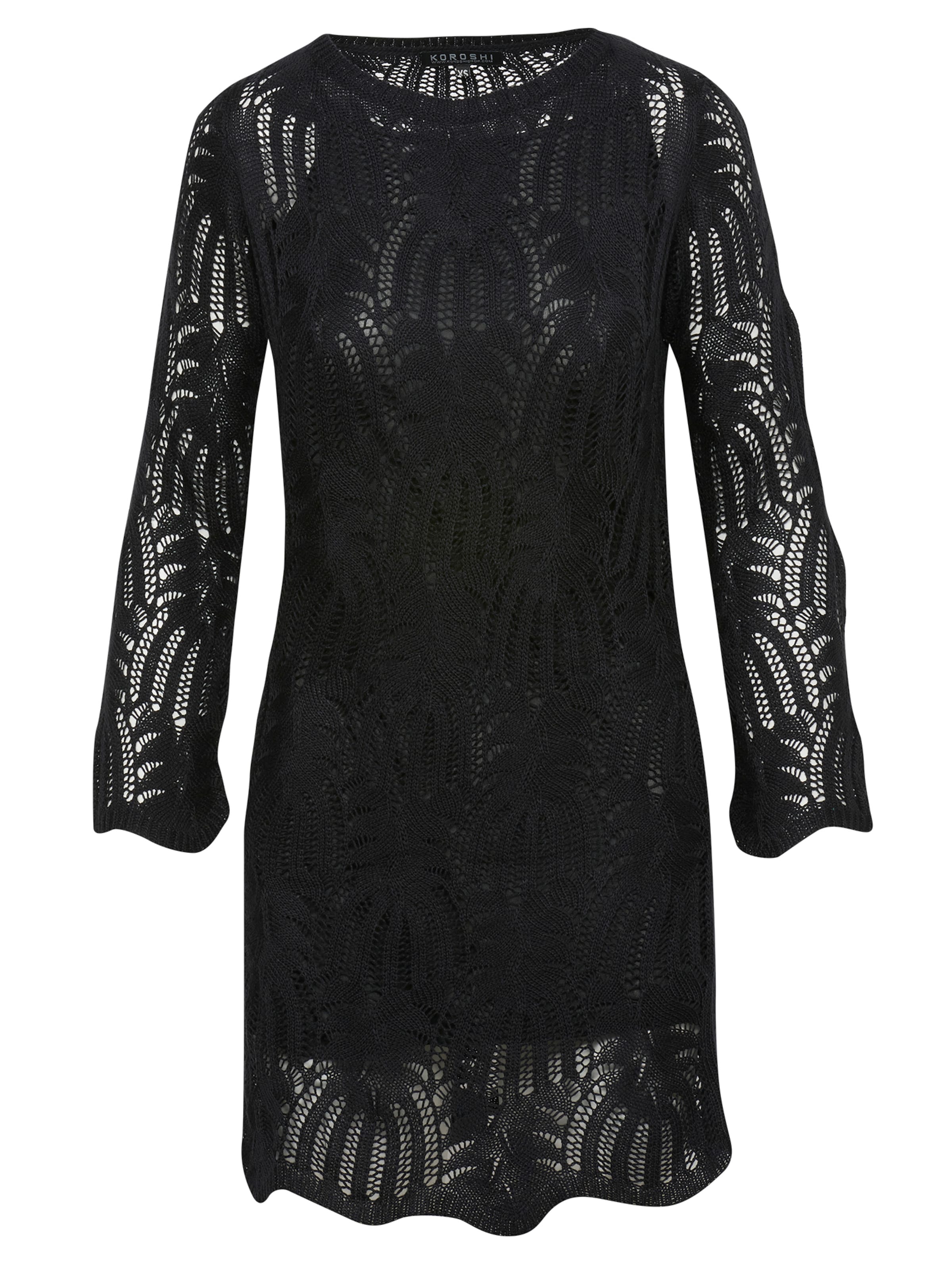Robes en maille KOROSHI en noir : devant