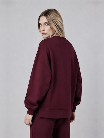 OWN Off With NatureSweater majica 'Felpa Girocollo Loose Fit in Interlock Burgundy' - crvena boja