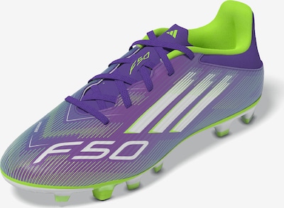 Futbolo bateliai 'F50 Club' iš ADIDAS PERFORMANCE, spalva – šviesiai pilka / neoninė žalia / purpurinė, Prekių apžvalga